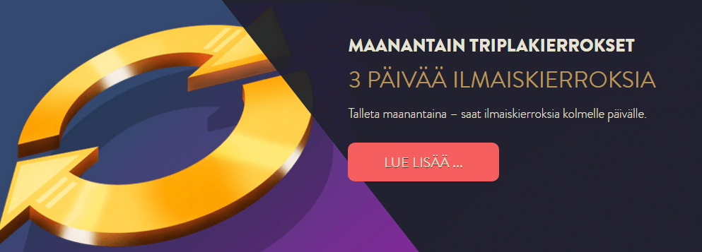 Betspin maanantai ilmaiskierroksia