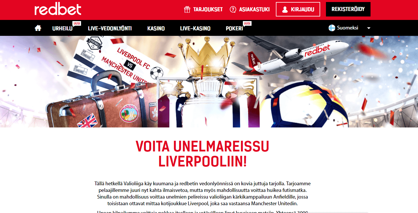 Liverpool unelmamatka Redbet