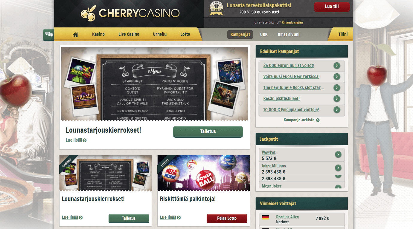 Cherry Casino lounaskierrokset