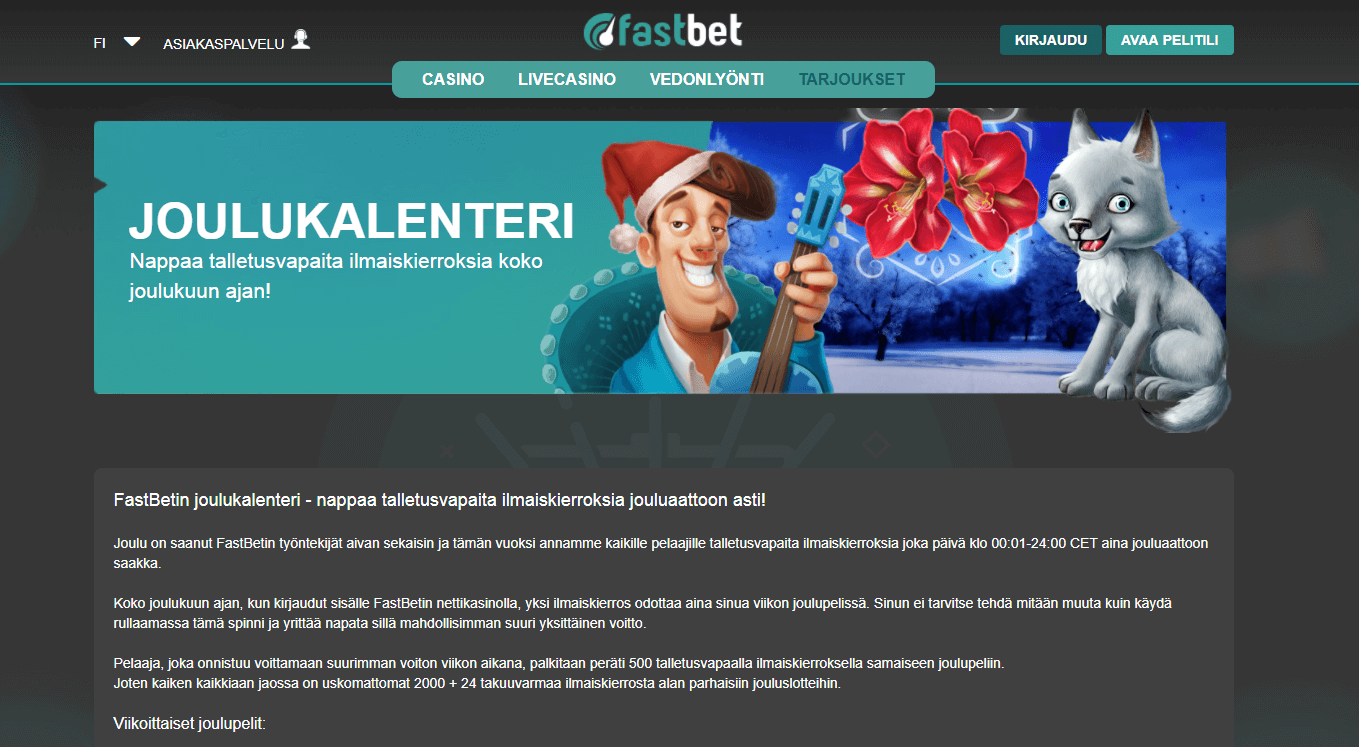 Fastbet joulukalenteri