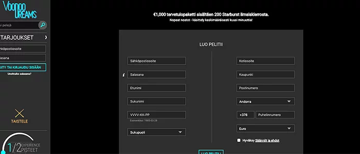 VoodooDreams casino bonus