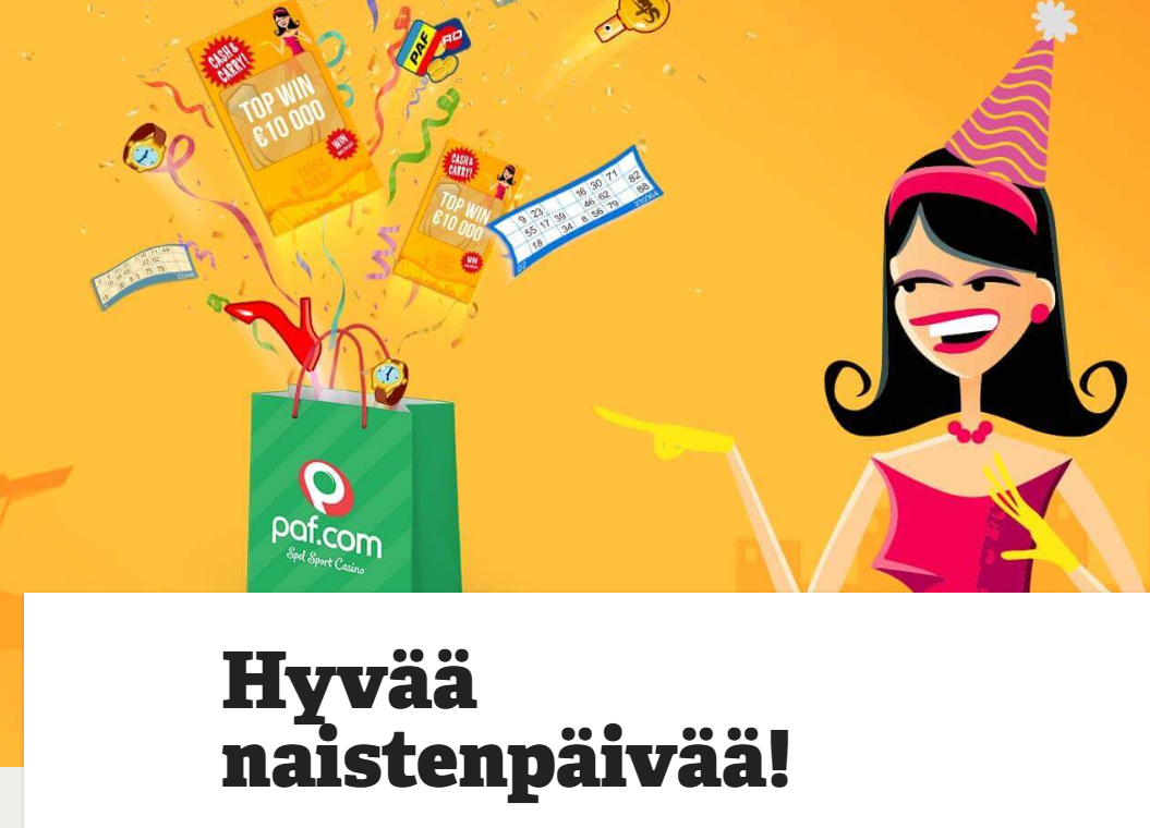 Paf naistenpäivä ja Cash & Carry -lahjapaketti