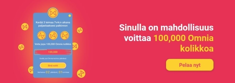 Omnia Casino - voita 100,000 Omnia kolikkoa