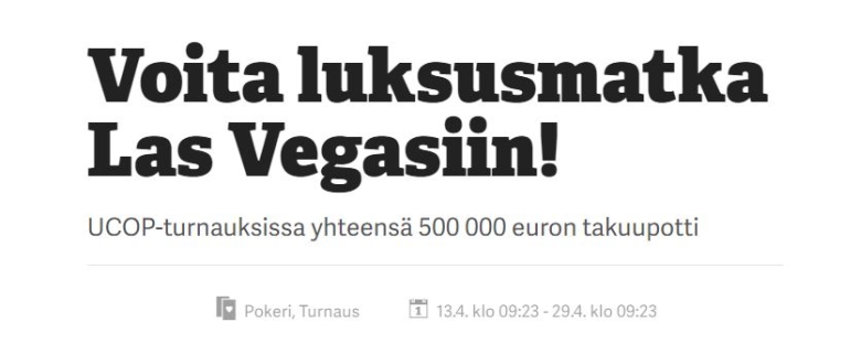 Paf - Voita luksustason matka Las Vegasiin