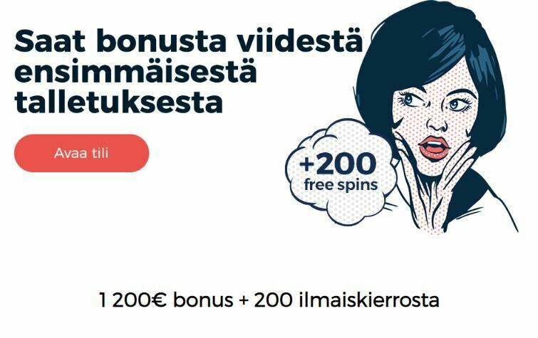 Casinopop ja 1200 euron tervetuloetu