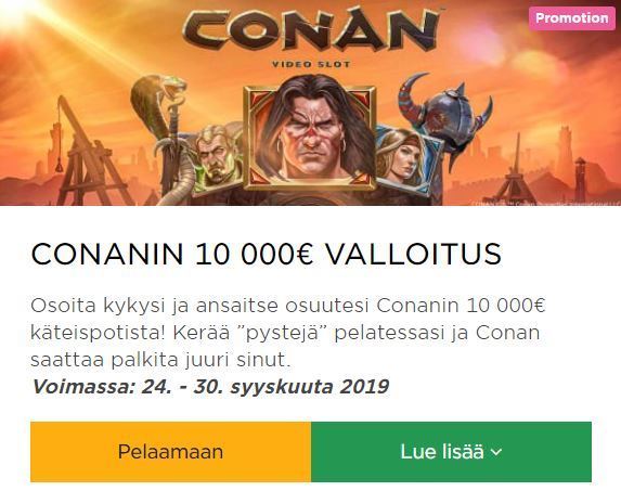 Mr Green ja uusi kolikkopeli Conan