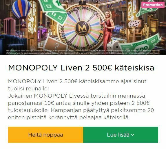 Mr Green ja Monopoly Liven kisa