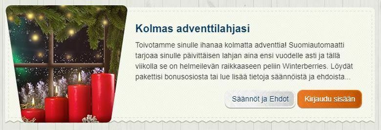 Suomiautomaatin kolmas adventtilahja