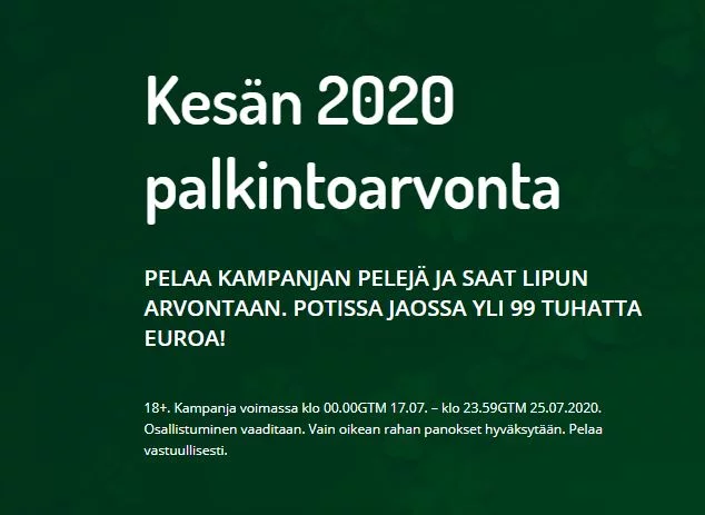 Karjala Kasinon kesän 2020 arvonta