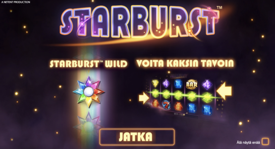 Starburst pelin kuvakaappaus